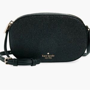 Kate Spade Glitter Black Crossbody Oval Cámara Bag (NWTs)